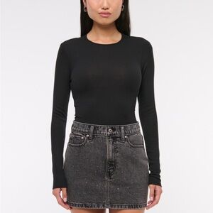 Abercrombie Black Denim Embellished Mini Skirt - Size 27 - only worn once!